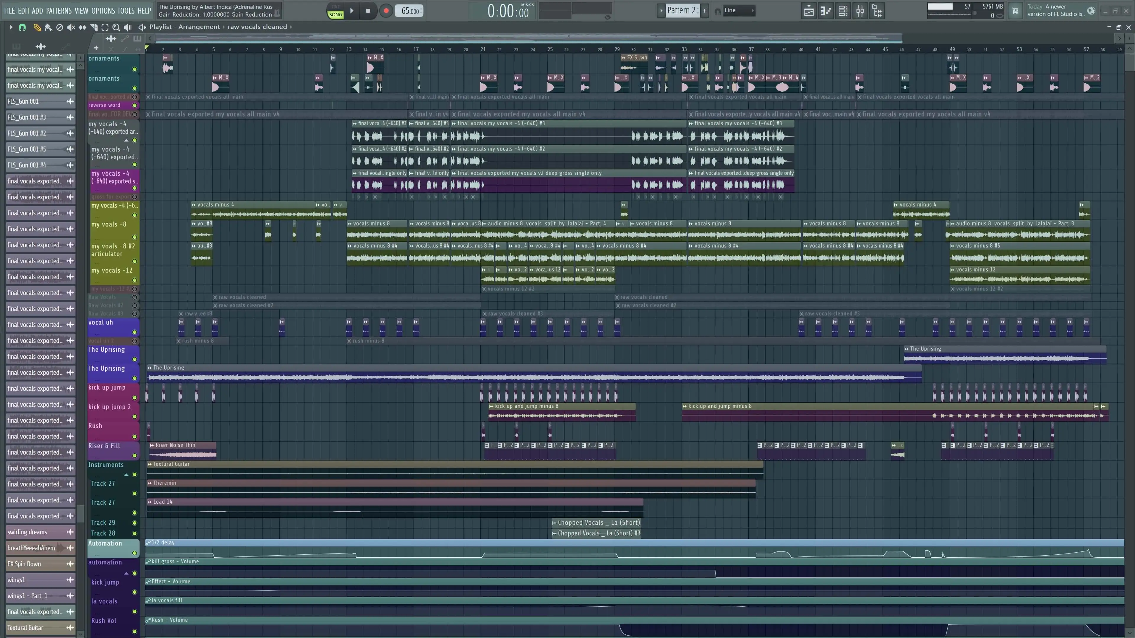 Adrenaline Arrangement in FL Studio